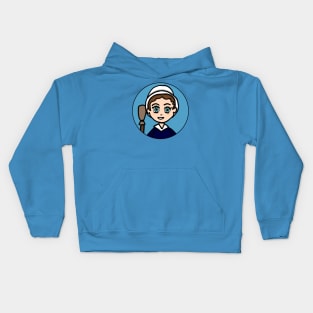 Chibi Molly Pitcher Patriot Portrait Kids Hoodie